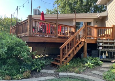 Freshly stained deck in Des Moines