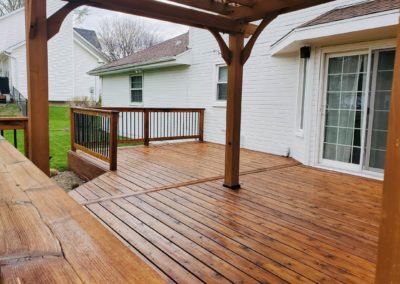 Freshly stained deck in Des Moines